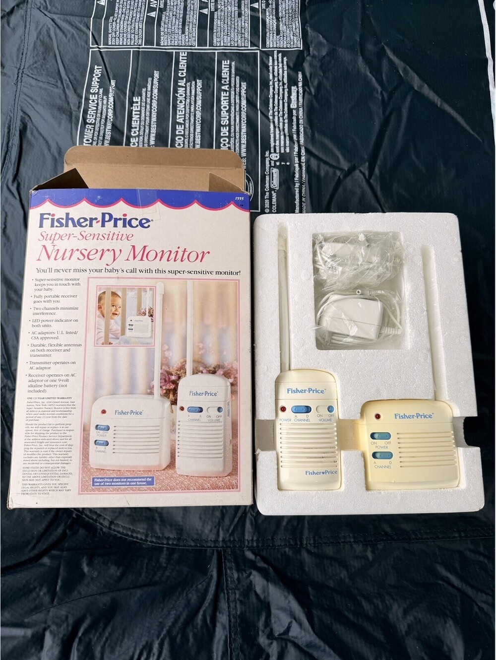 Vintage 1993 FISHER PRICE 1555 Super Sensitive NURSERY Baby Monitor Original Box